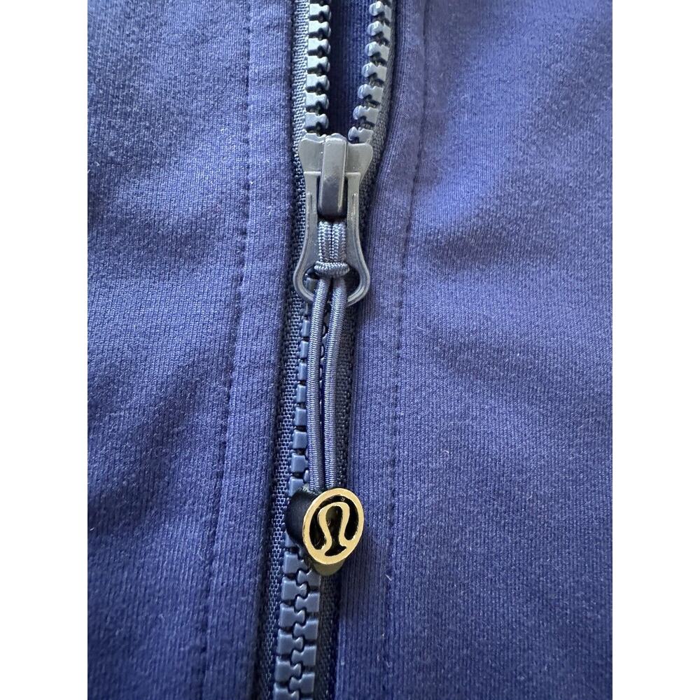 Lululemon Athletica Blue Zip-Front Jacket 10 Hood Long-Sleeve Thumbholes Stretch - Picture 9 of 9